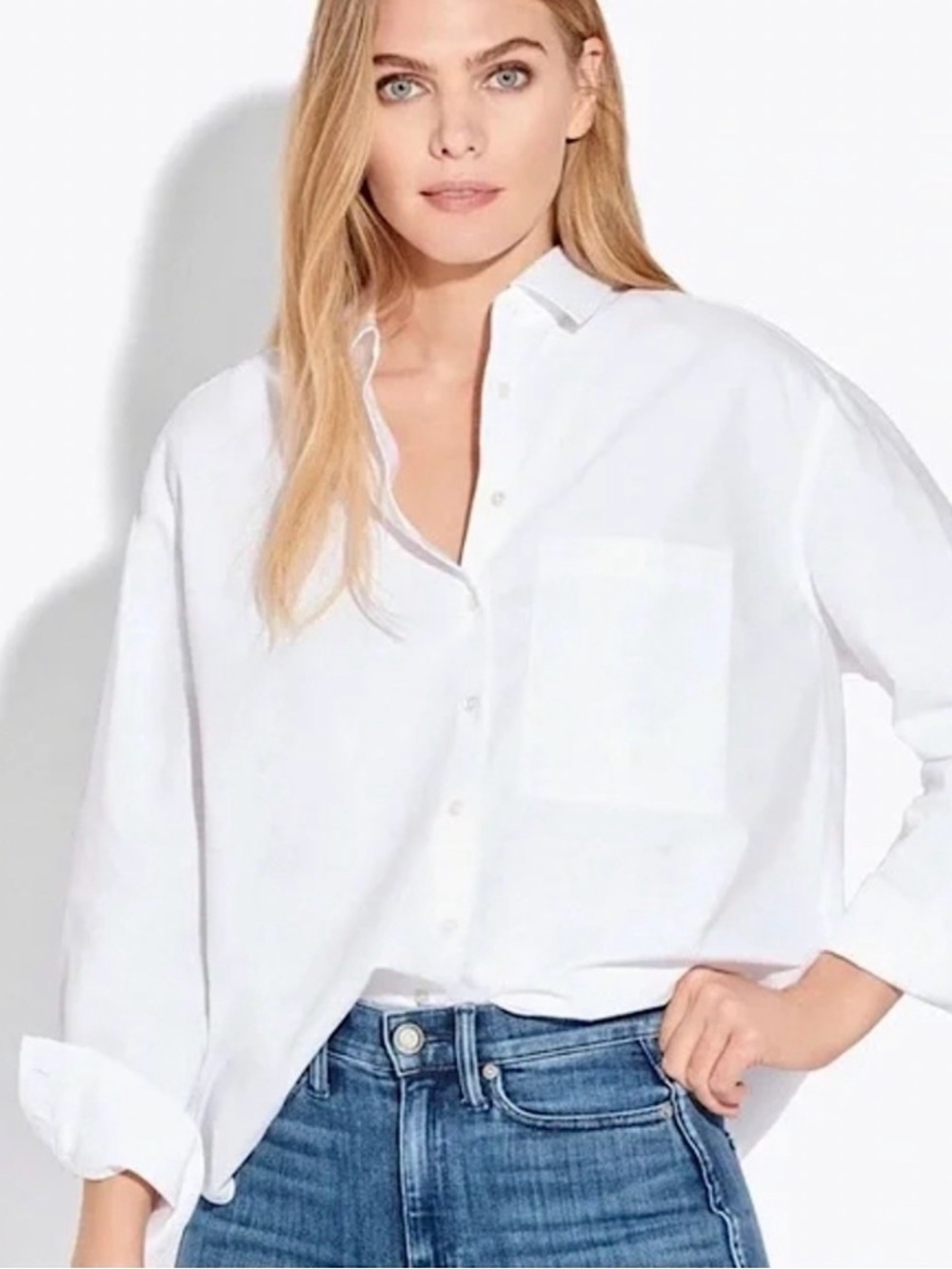 AYR White The Deep End Button Down Shirt Oxford, XL